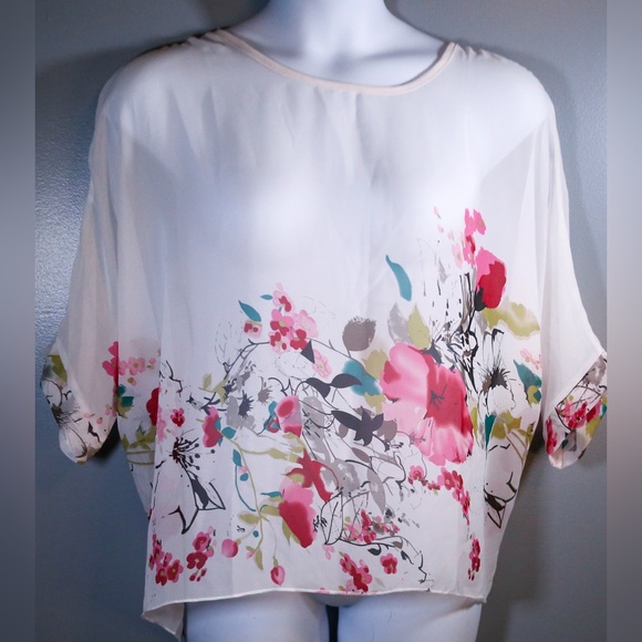 Women's Half Sleeve Blouse Dolman Chiffon Tops Oversized - Picture 4 of 9